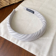 Soft Textured Striped 3CM Hoop - Gray