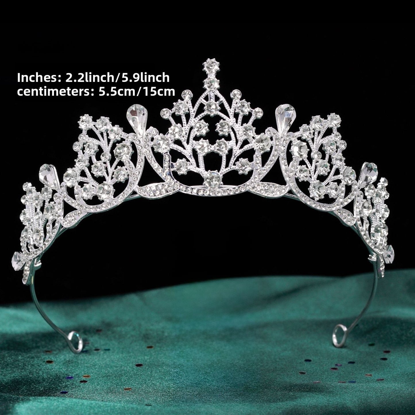Baroque Style Crown Hair Accessory For Women In Alloy Featuring White Crystal Inlay, Perfect For Birthday Celebrations