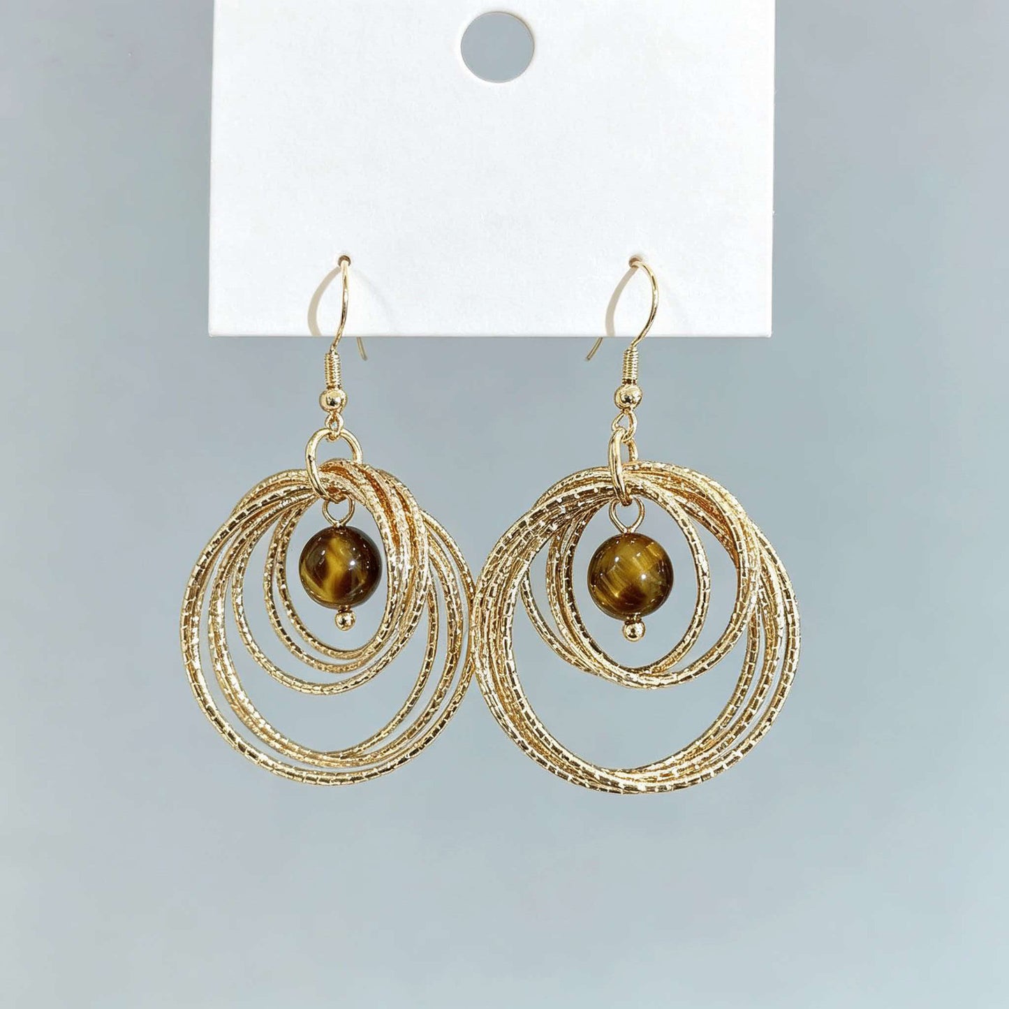 IG Style Round Twist Earrings For Women In KC Golden Plated Metal With 0.03µm Coating Thickness