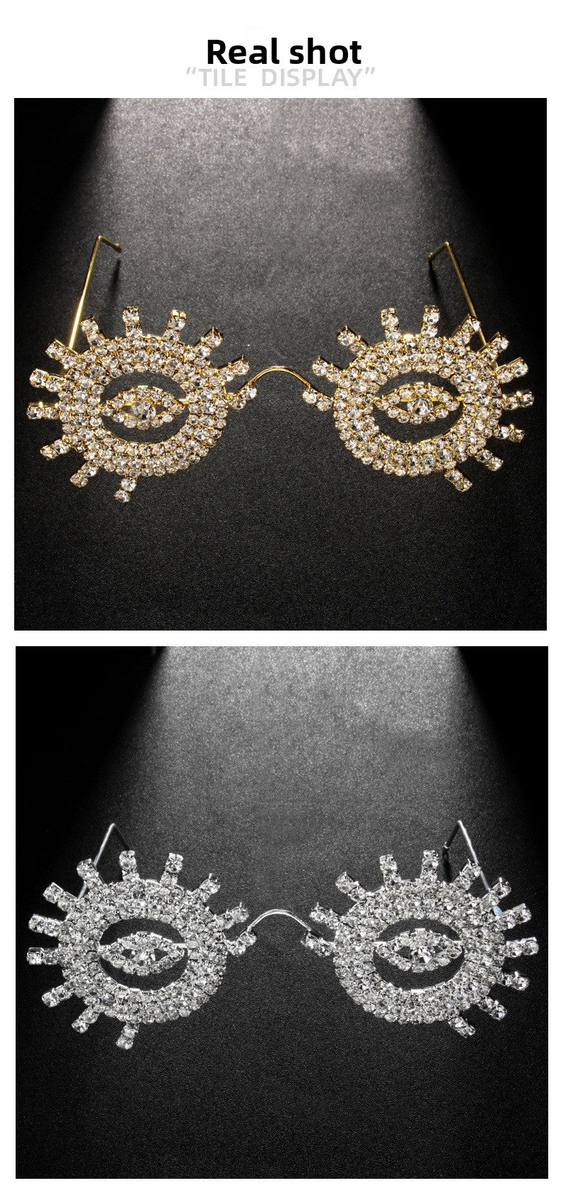 Special-Shaped Mirror Glasses For Women In Gold, Stylish Jewelry Accessory