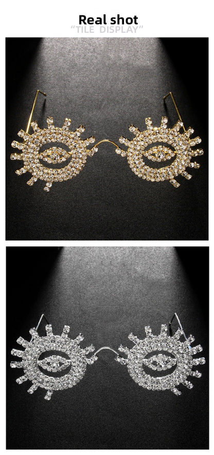 Special-Shaped Mirror Glasses For Women In Gold, Stylish Jewelry Accessory