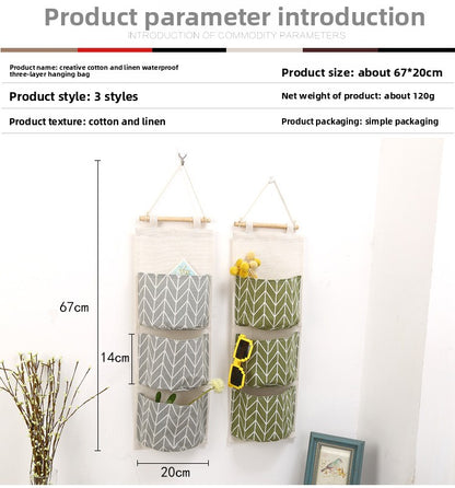 Pastoral Cotton And Linen Storage Bag For Organized Home Storage