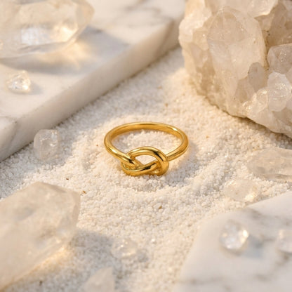 Geometric Electroplated Rings For Women In 304 Stainless Steel With 18K Real Gold PVD Coating And Zircon Inlay