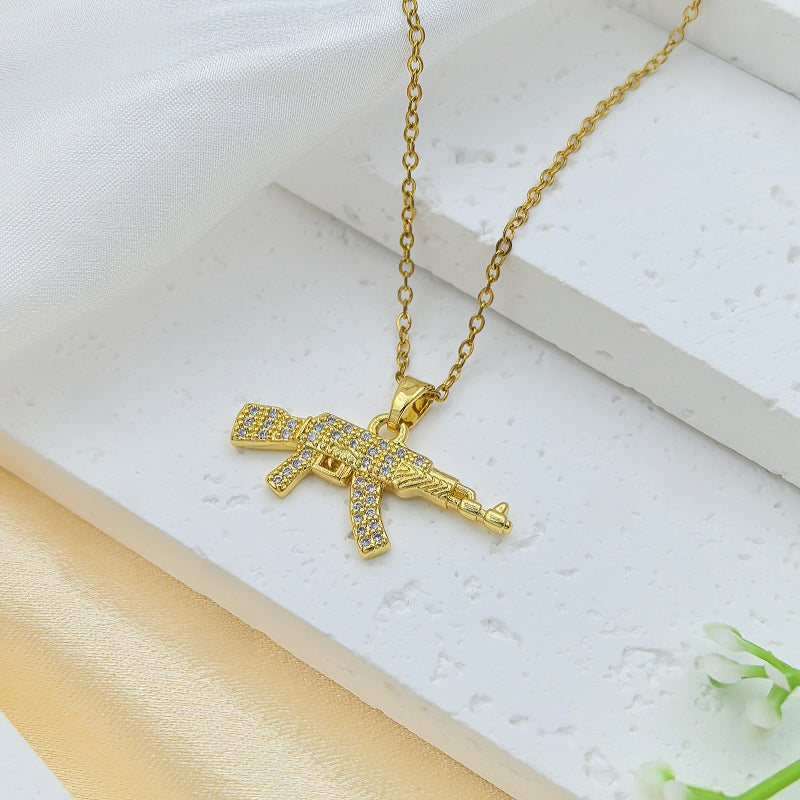 Handmade Classic Style Heart Shape Necklace For Women In 201 Stainless Steel With Glass Inlay And Cable Chain