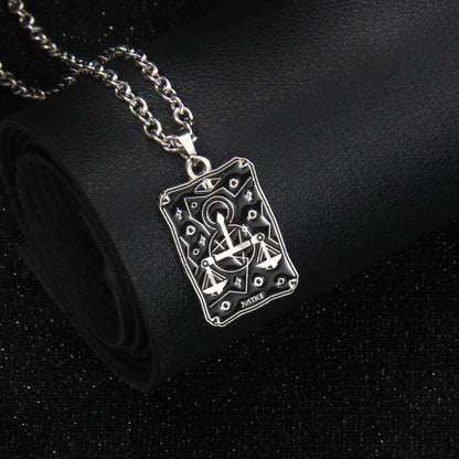 Vintage Style Astrology Necklace With Electroplated Ferroalloy Chain And Zinc Alloy Pendant, Unisex