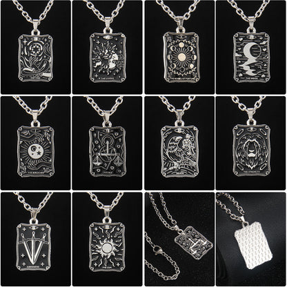 Vintage Style Astrology Necklace With Electroplated Ferroalloy Chain And Zinc Alloy Pendant, Unisex
