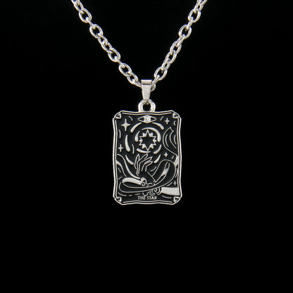 Vintage Style Astrology Necklace With Electroplated Ferroalloy Chain And Zinc Alloy Pendant, Unisex