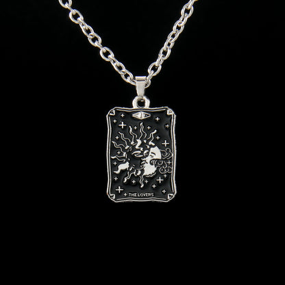 Vintage Style Astrology Necklace With Electroplated Ferroalloy Chain And Zinc Alloy Pendant, Unisex