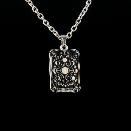 Vintage Style Astrology Necklace With Electroplated Ferroalloy Chain And Zinc Alloy Pendant, Unisex