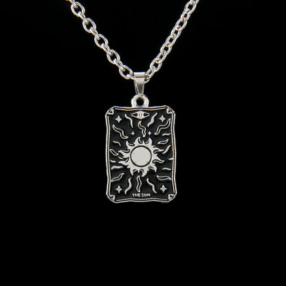 Vintage Style Astrology Necklace With Electroplated Ferroalloy Chain And Zinc Alloy Pendant, Unisex