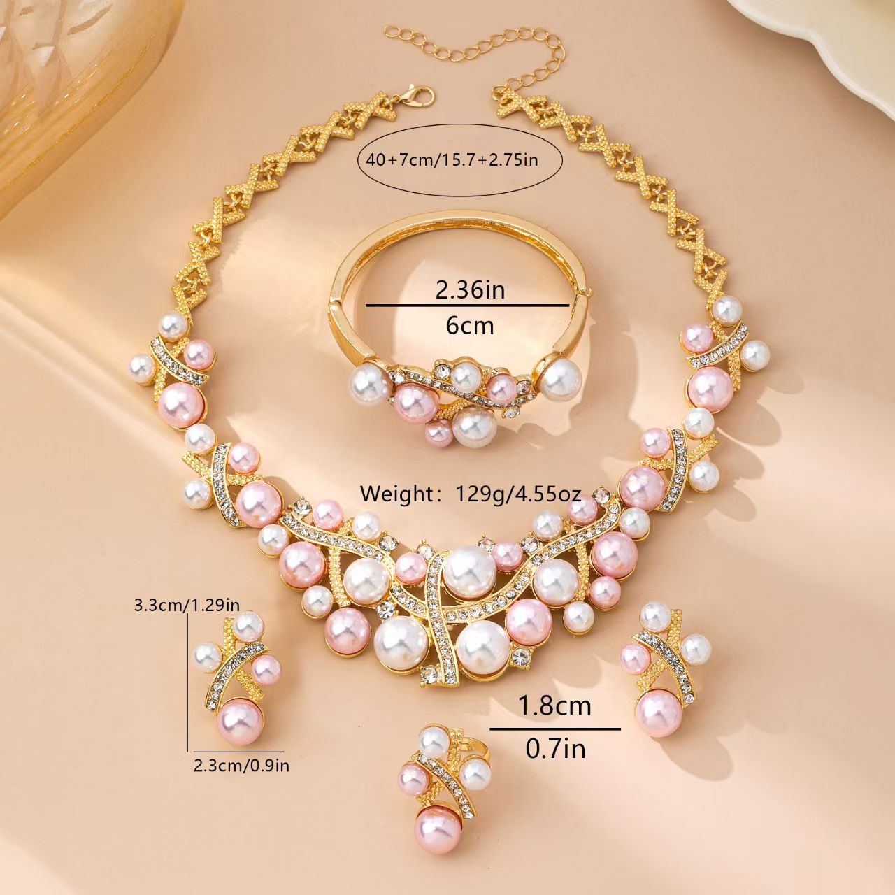 Luxurious Handmade Round Necklace For Women With Acrylic Inlay And Zinc Alloy Handmade Chain