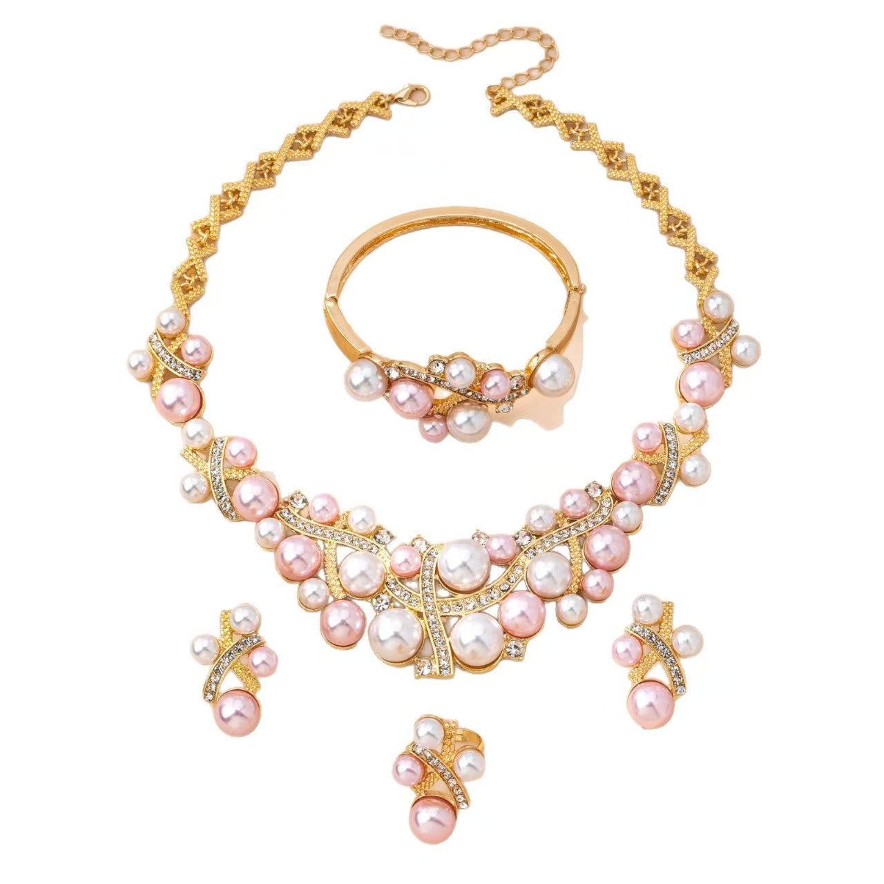 Luxurious Handmade Round Necklace For Women With Acrylic Inlay And Zinc Alloy Handmade Chain