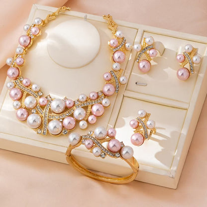 Luxurious Handmade Round Necklace For Women With Acrylic Inlay And Zinc Alloy Handmade Chain