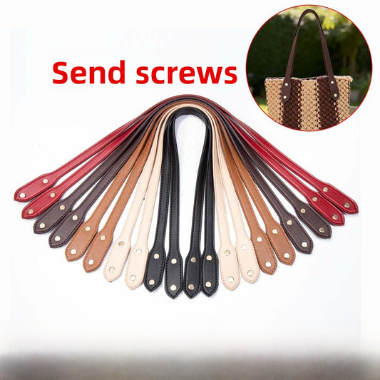 Solid Color PU Leather Bag Strap In Streetwear Style For Bag Accessories
