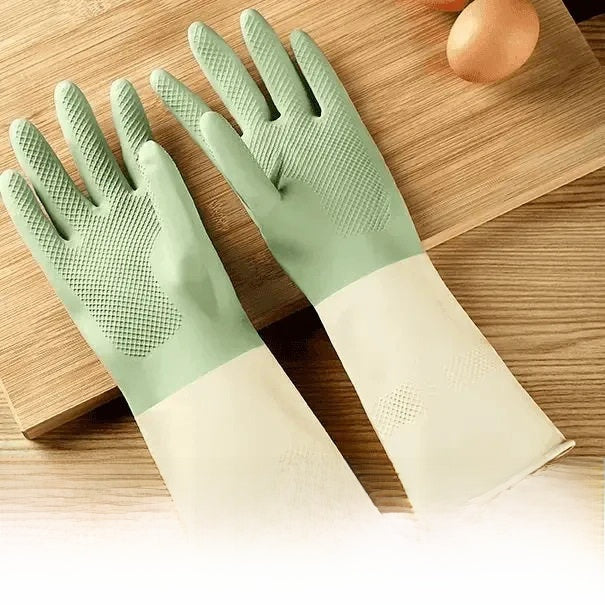 Multicolor Household Rubber Chore Gloves For Cleaning And Storage Tasks