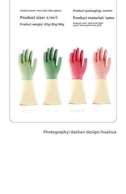 Multicolor Household Rubber Chore Gloves For Cleaning And Storage Tasks
