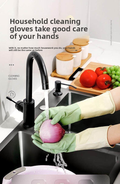 Multicolor Household Rubber Chore Gloves For Cleaning And Storage Tasks