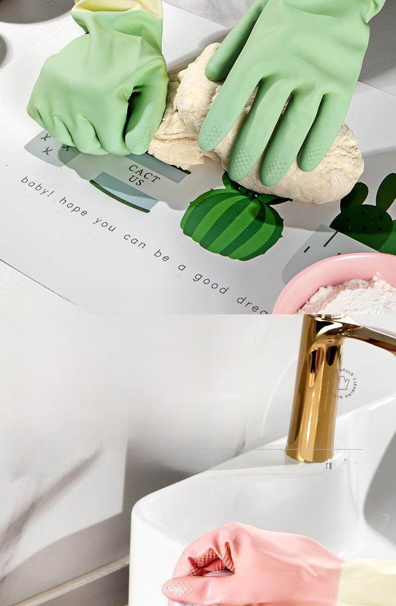 Multicolor Household Rubber Chore Gloves For Cleaning And Storage Tasks