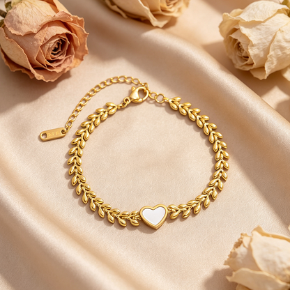 Round Waterproof Non Tarnish Bracelets For Women In 304 Stainless Steel With 18K Real Gold Plated PVD Coated Woven Chain