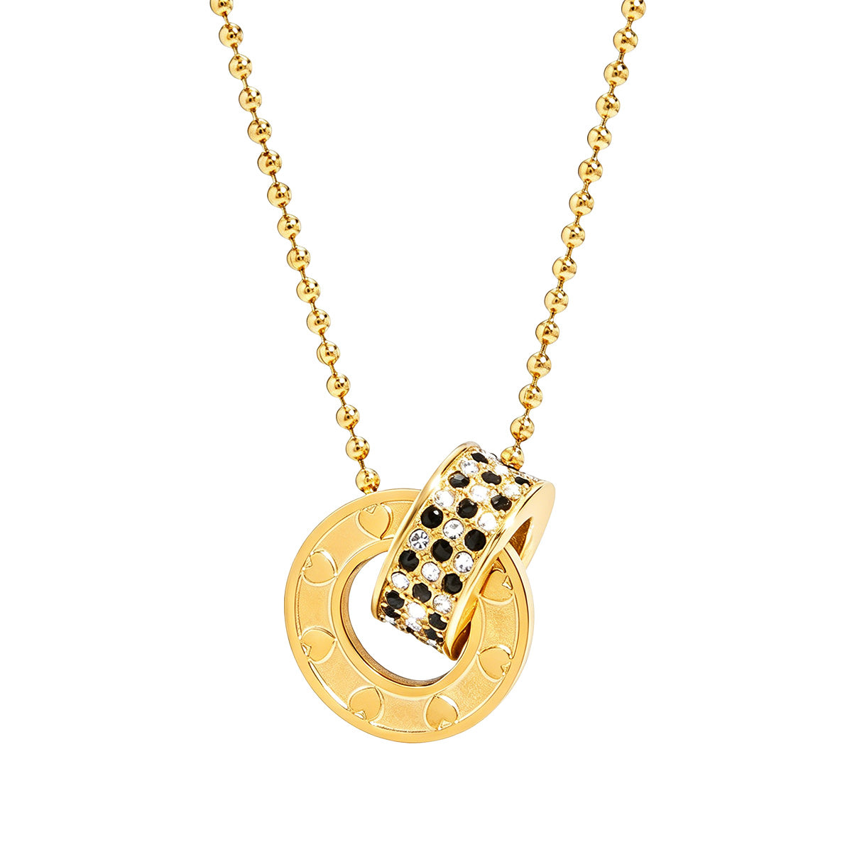 British Style Circle Necklace For Women, Electroplated 304 Stainless Steel With 18K Real Gold PVD Coating