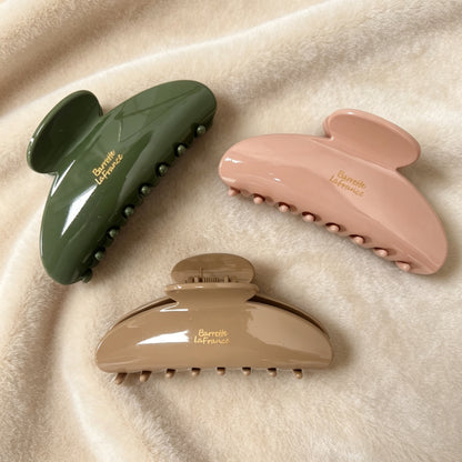 French Style Oval Hair Claws For Women Made Of PS Material In Natural Pink, Perfect For Summer Hairpin Accessory