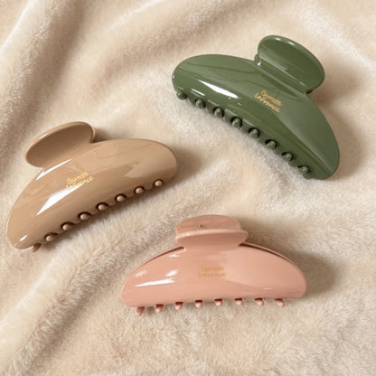 French Style Oval Hair Claws For Women Made Of PS Material In Natural Pink, Perfect For Summer Hairpin Accessory