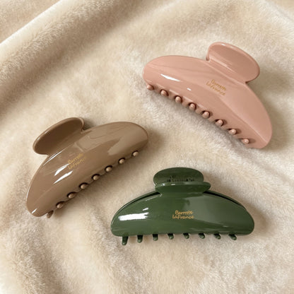 French Style Oval Hair Claws For Women Made Of PS Material In Natural Pink, Perfect For Summer Hairpin Accessory