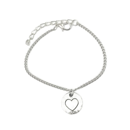 3 Pieces Set Punk Alloy Anklet For Women With Heart Shape Tassel And Rhinestone Inlay