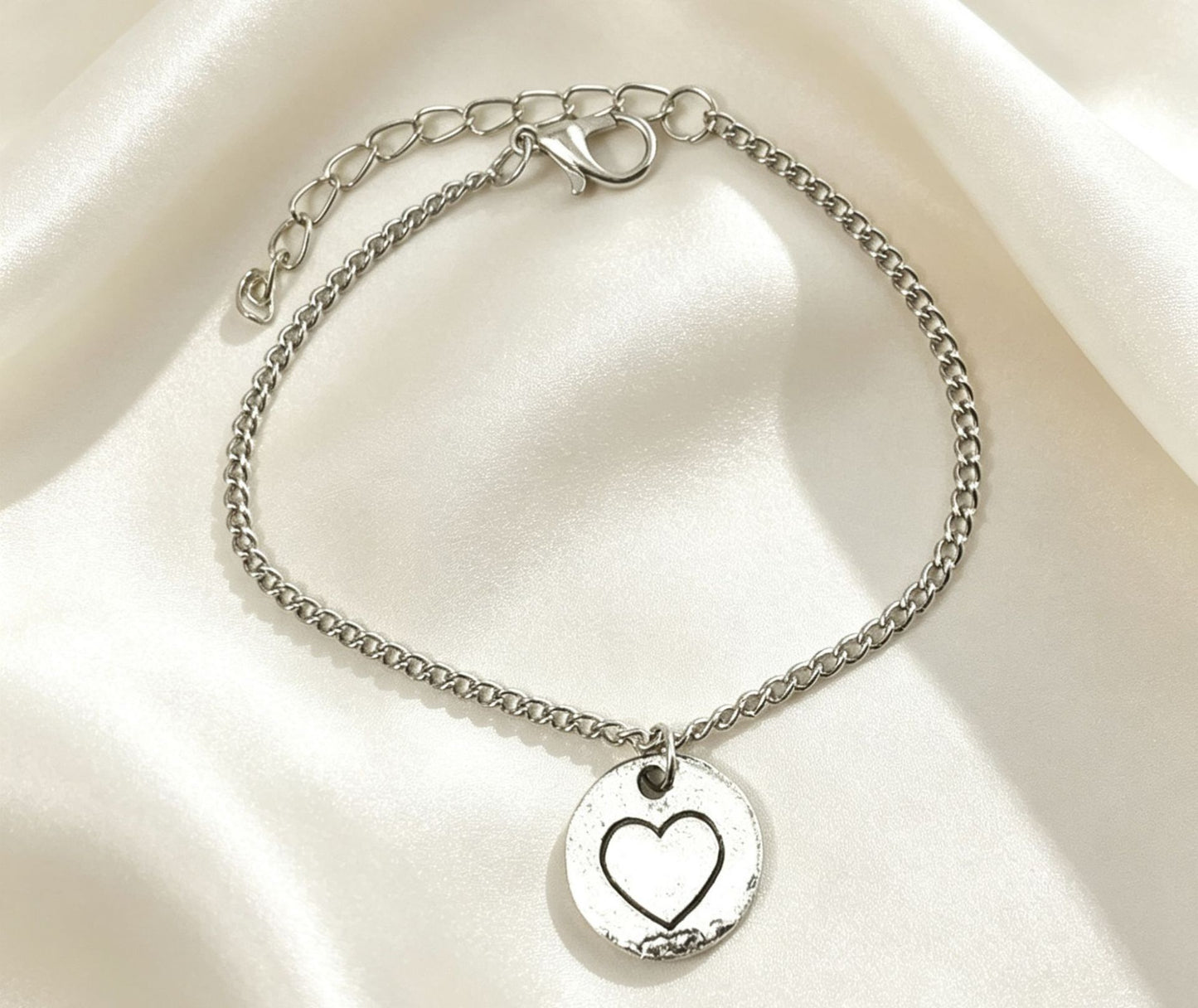 3 Pieces Set Punk Alloy Anklet For Women With Heart Shape Tassel And Rhinestone Inlay