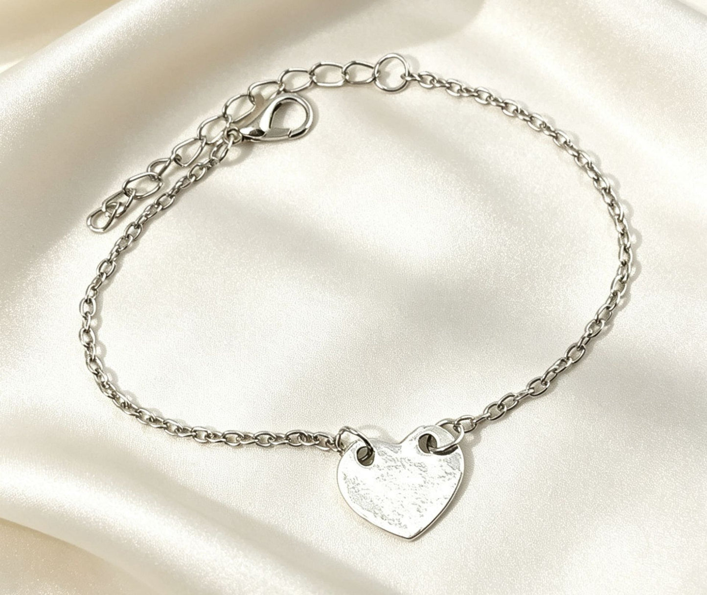 3 Pieces Set Punk Alloy Anklet For Women With Heart Shape Tassel And Rhinestone Inlay