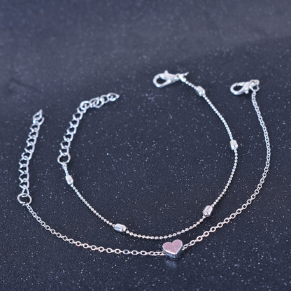 Gold Alloy Beading Anklet For Women Featuring Oval Pattern, Perfect Beach Foot Accessory