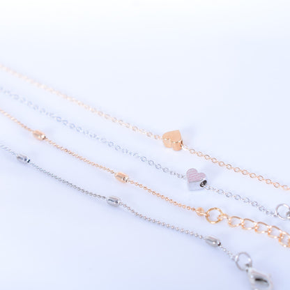 Gold Alloy Beading Anklet For Women Featuring Oval Pattern, Perfect Beach Foot Accessory