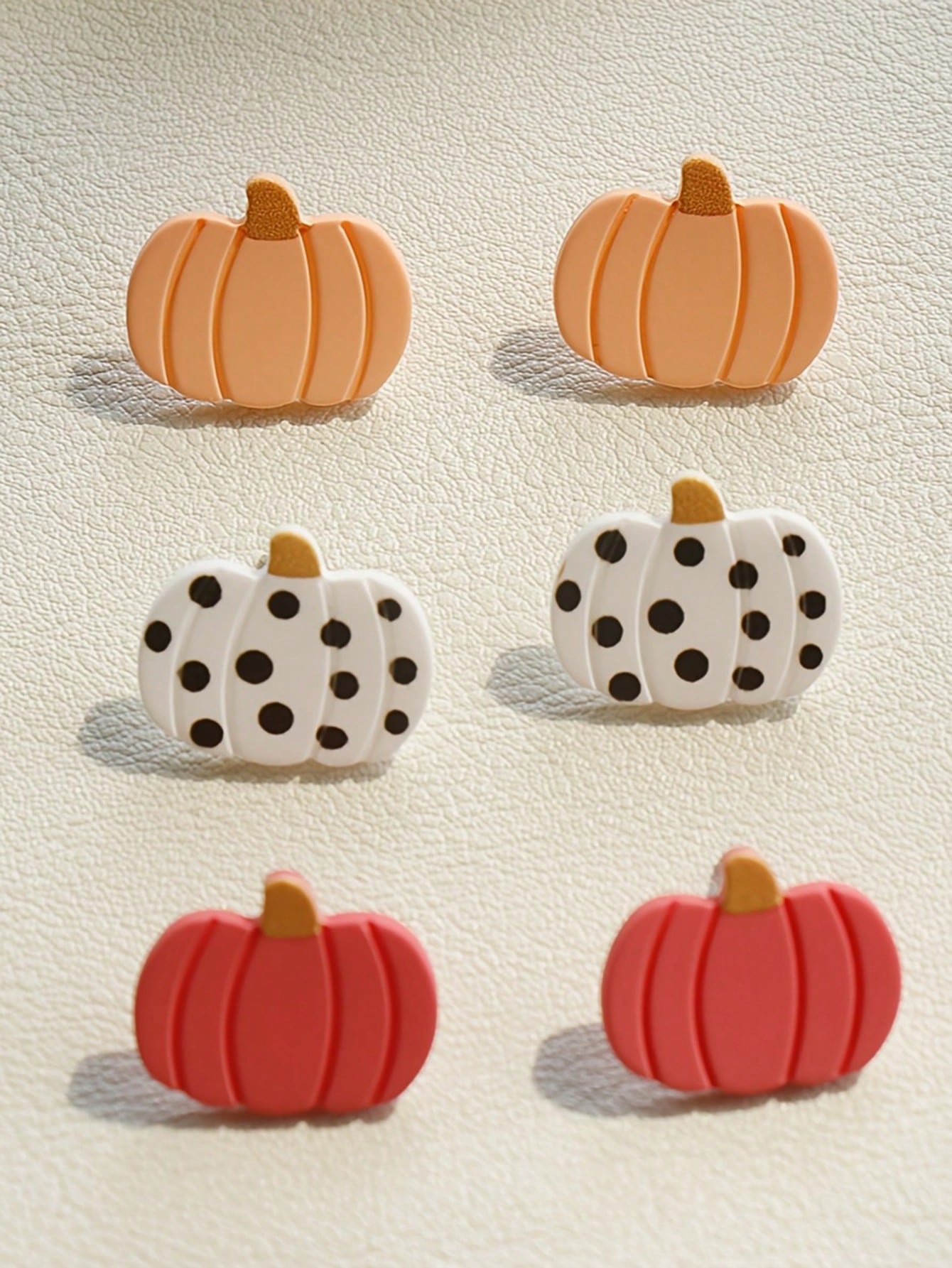 Cute Faceted Pumpkin Stud Earrings For Women With Zinc Alloy Posts In Acrylic Material