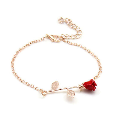 Sweet Rose Gold Electroplated Zinc Alloy Bracelet For Women
