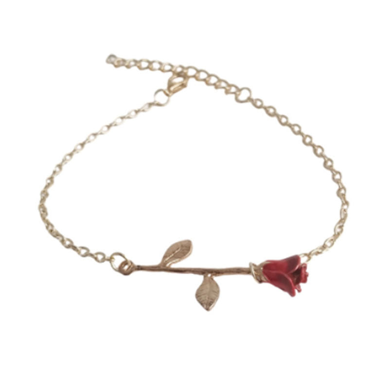 Sweet Rose Gold Electroplated Zinc Alloy Bracelet For Women