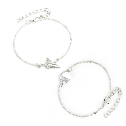 Three-dimensional Geometric Gold Zinc Alloy Bracelet With Electroplated Finish, Stylish Couple Jewelry