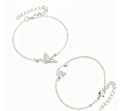Three-dimensional Geometric Gold Zinc Alloy Bracelet With Electroplated Finish, Stylish Couple Jewelry
