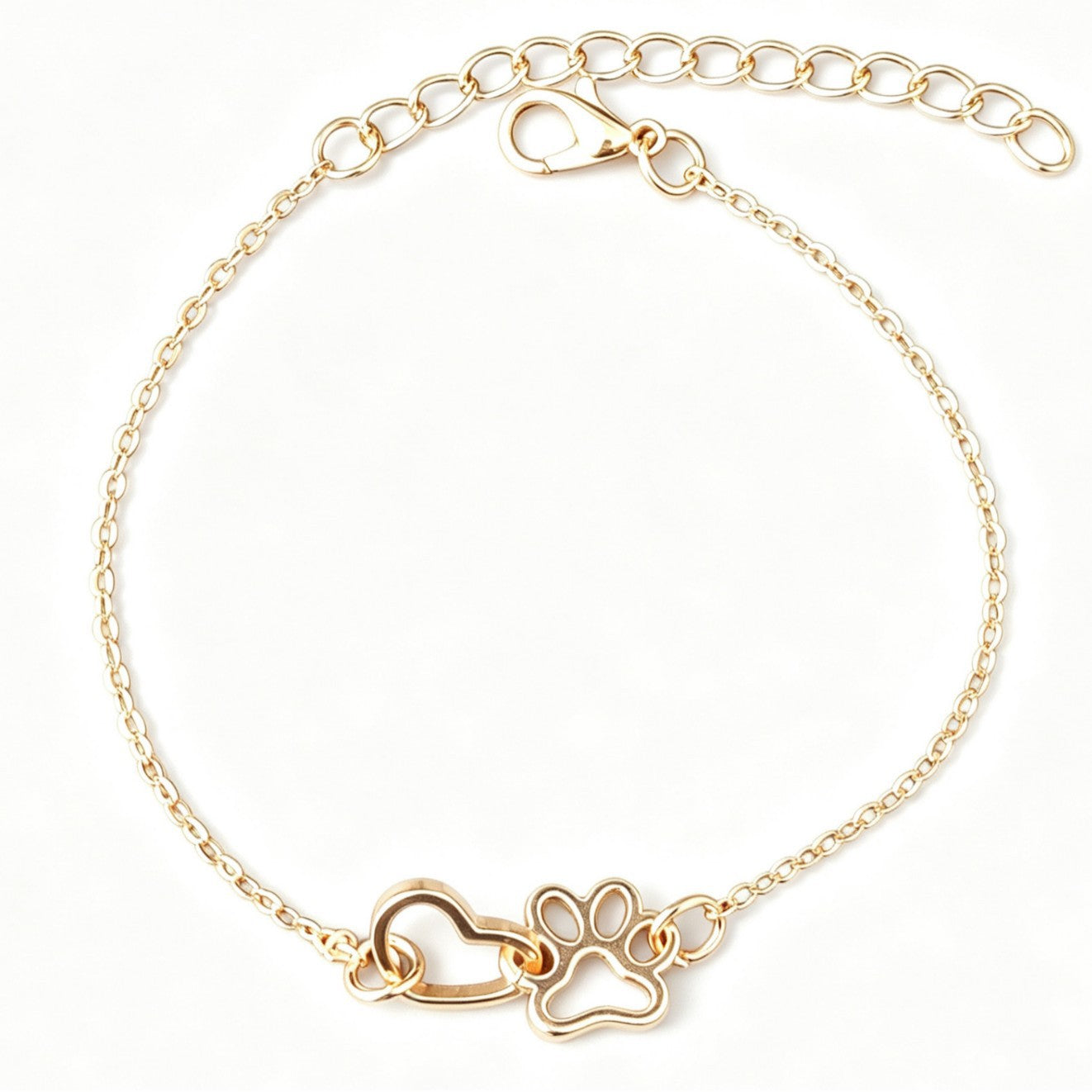 Heart Shape Gold Bracelet For Women, Electroplated Zinc Alloy Jewelry