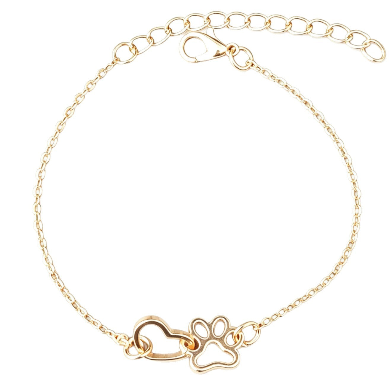 Heart Shape Gold Bracelet For Women, Electroplated Zinc Alloy Jewelry