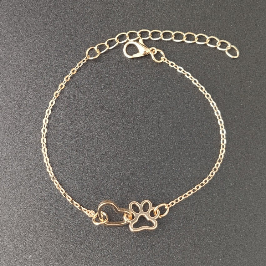 Heart Shape Gold Bracelet For Women, Electroplated Zinc Alloy Jewelry