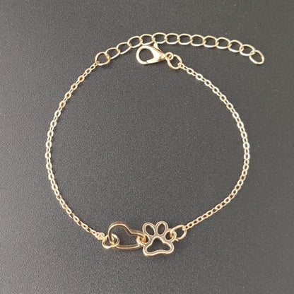 Heart Shape Gold Bracelet For Women, Electroplated Zinc Alloy Jewelry