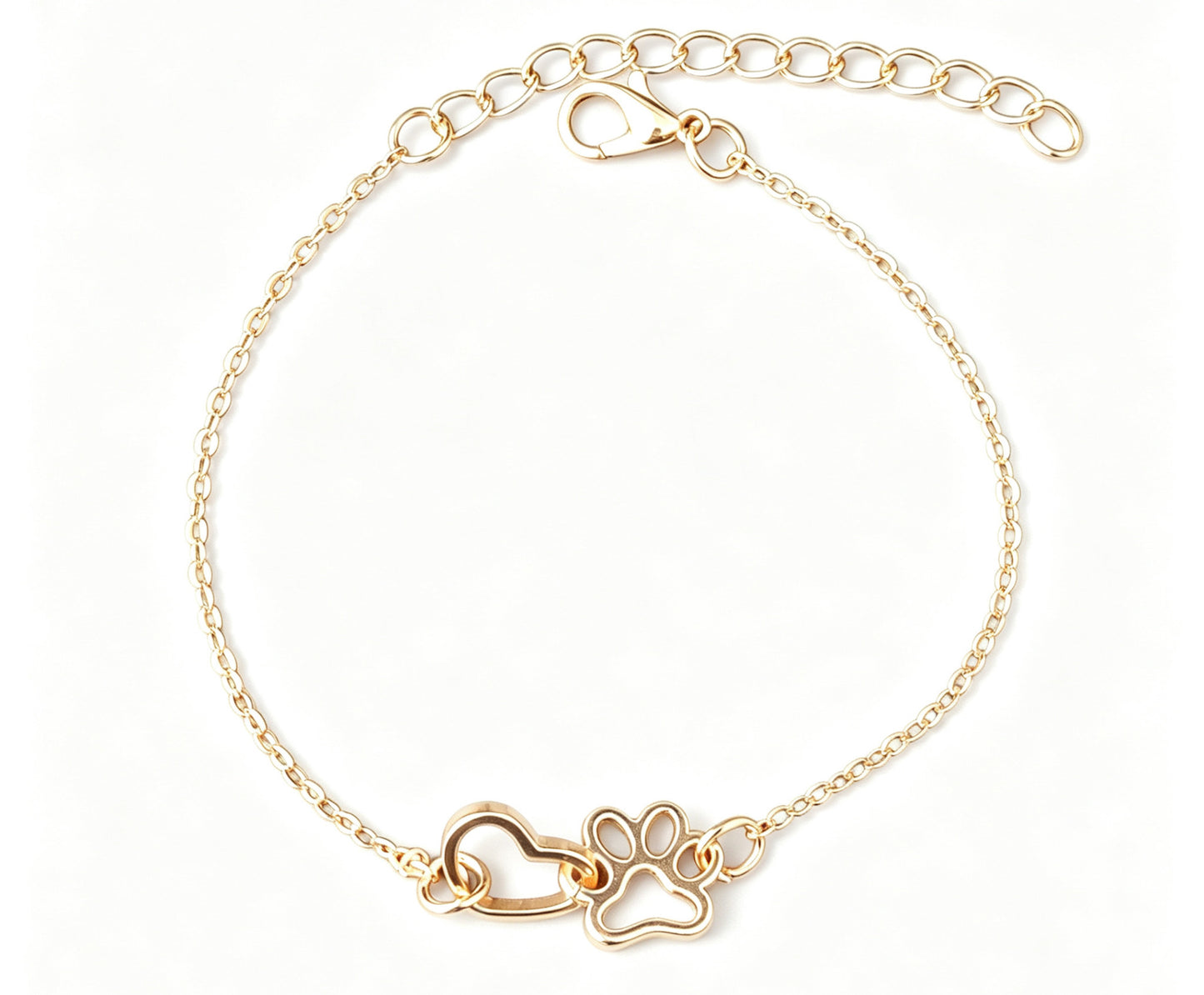 Heart Shape Gold Bracelet For Women, Electroplated Zinc Alloy Jewelry