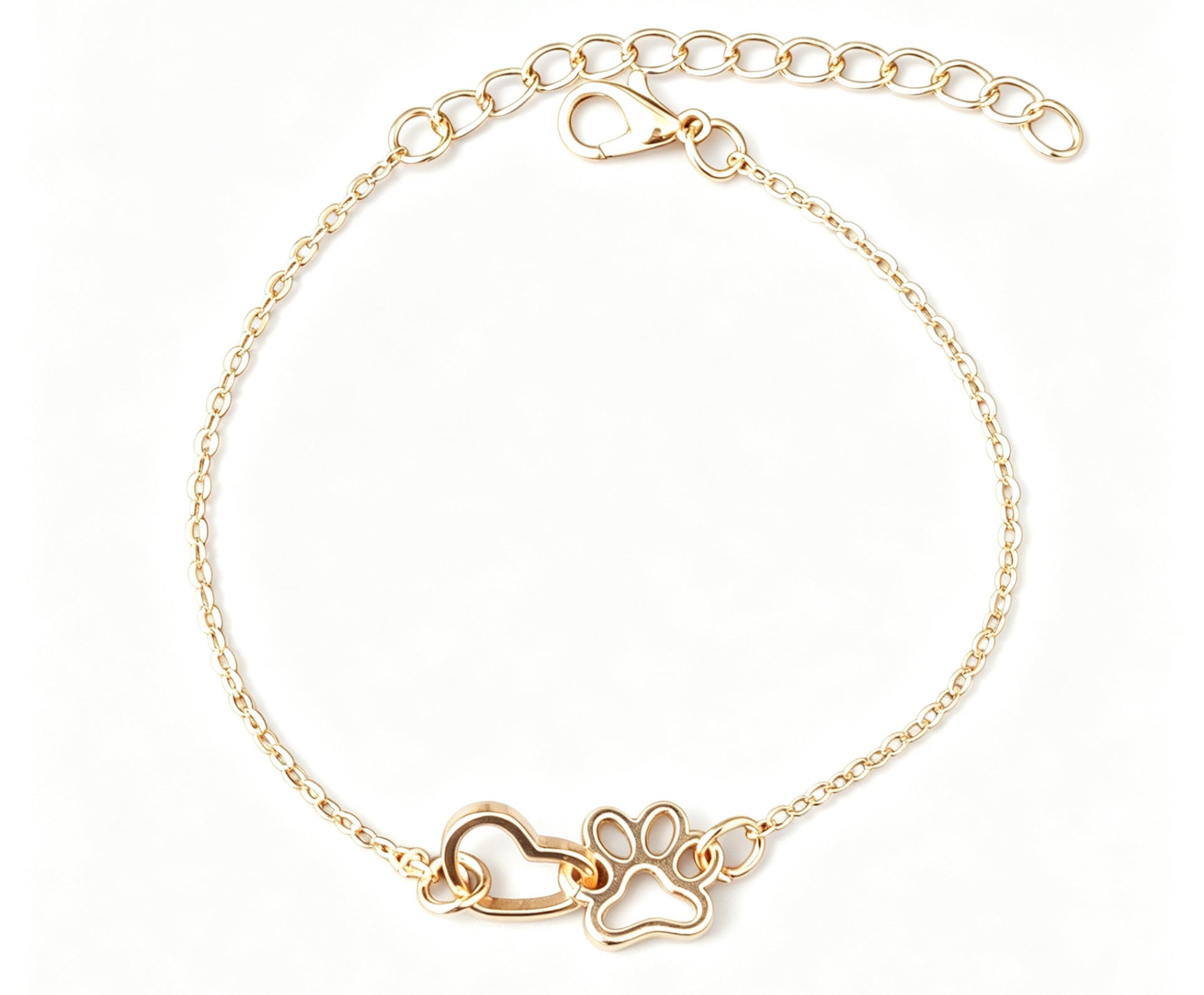 Heart Shape Gold Bracelet For Women, Electroplated Zinc Alloy Jewelry