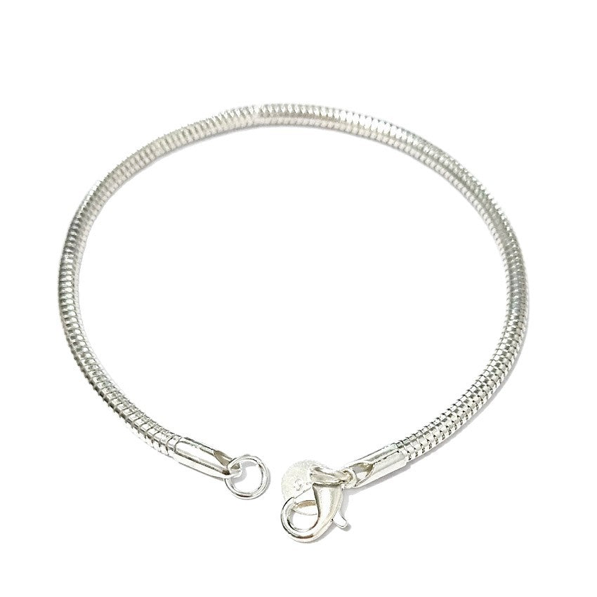 Silver Snake Pattern Alloy Bracelet With Electroplated Silver Plated Finish, Stylish Bangle