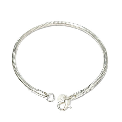 Silver Snake Pattern Alloy Bracelet With Electroplated Silver Plated Finish, Stylish Bangle