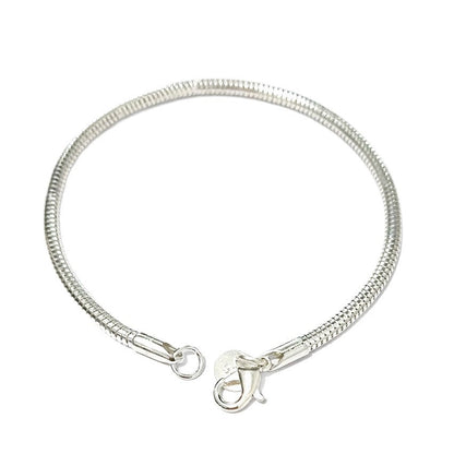 Silver Snake Pattern Alloy Bracelet With Electroplated Silver Plated Finish, Stylish Bangle