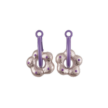 Simple Style Polka Dots Enamel Earrings In White With Iron Base And 304 Stainless Steel Posts For Women