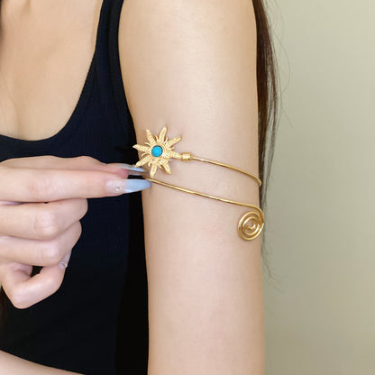 Simple Style Tassel Copper Bangle For Women With Rhinestone Inlay