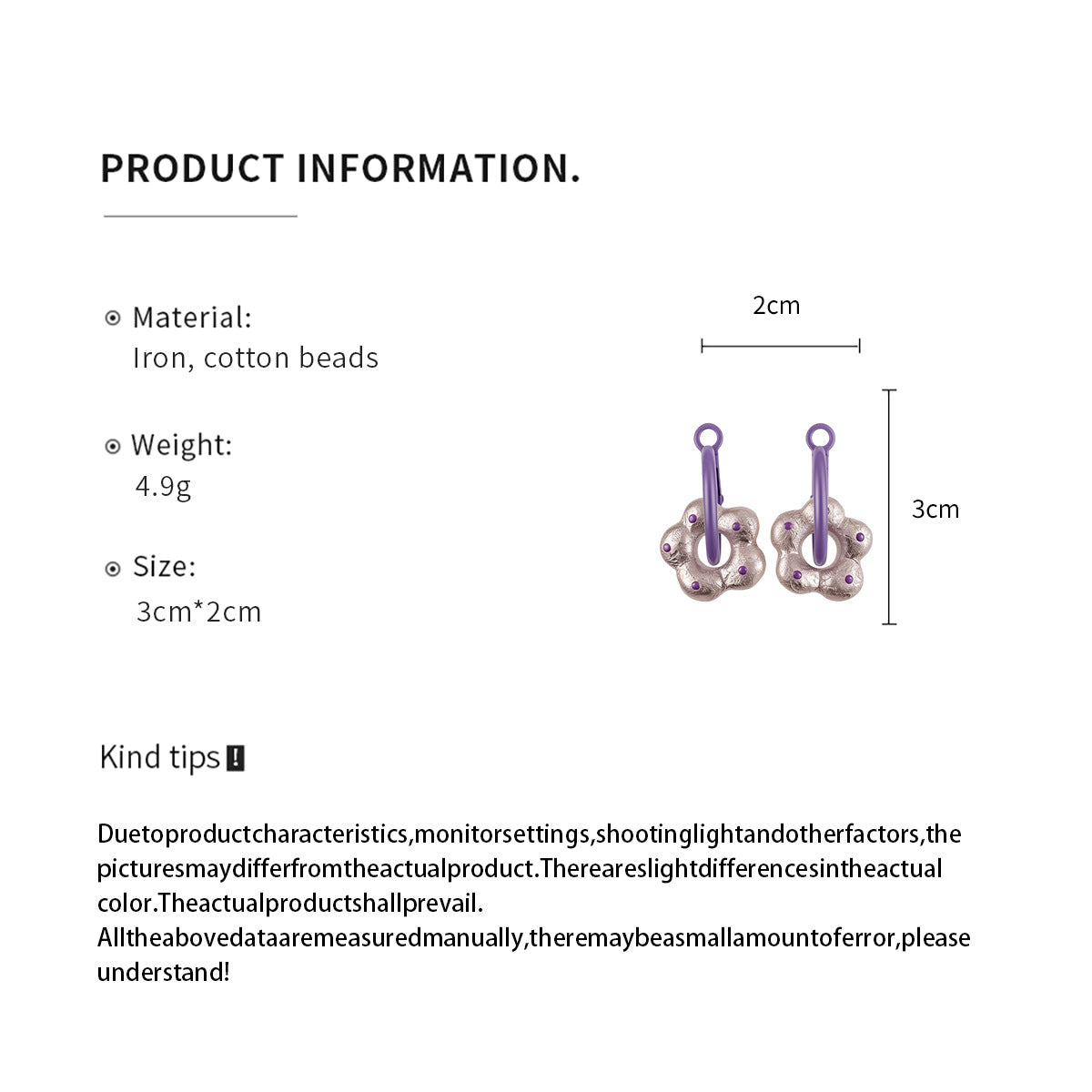 Simple Style Polka Dots Enamel Earrings In White With Iron Base And 304 Stainless Steel Posts For Women