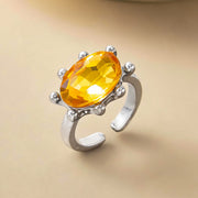 10 # Ring - Silver - Coffee Color